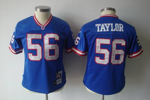 Giants #56 Lawrence Taylor Blue Women's Throwback Team Color Stitched NFL Jersey - Click Image to Close